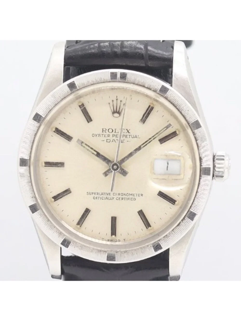 Rolex Oyster Perpetual Date Automatic Winding Champagne Gold Dial Watch